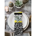 thumbnail image 2 of Black Yellow Cloth Napkins Set of 4 Reusable Dinner Napkins, Garden Floral Stripe Aesthetic Flower Boho Cocktail Napkin Washable Table Napkins for Wedding/Holiday Party/Baby Shower 20"x20", 2 of 7