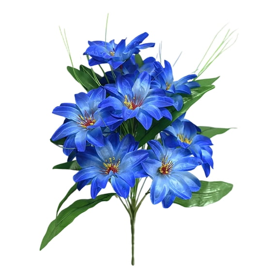 Fake Lily Flower 1 Pc Stargazer Lily Artificial Flowers Decoration, Long Stems Vintage Real Touch Faux Silk Lilies Bouquet for Spring Indoor Home Office Wedding Party Arrangement, 16.53", A