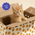 thumbnail image 4 of Oodles Ventilated Cardboard Small Animal Carrier with Handle, Yellow Smiley Face Print, 3-pack, 4 of 10