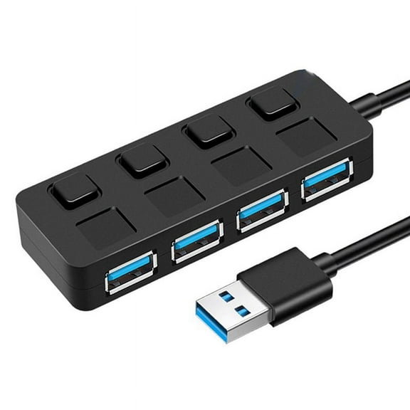 4-Port Button USB3.0 HUB Switch USB Splitter1 to 4 Hub Type-C Extender for Laptop Computer Accessoriess,B