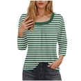 thumbnail image 1 of Blusas para las Mujeres Casual 3/4 Manga Impresa Camiseta Superior, Blusa Ligera para Diario, Fecha, Compras Y Primavera Otoño Desgaste, 1 of 5