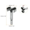 thumbnail image 2 of Uxcell 45mm (1.77") High Carbon Steel Serrated Wood Hinge Drilling Forstner Drill Bit Hole Opener, 2 of 6