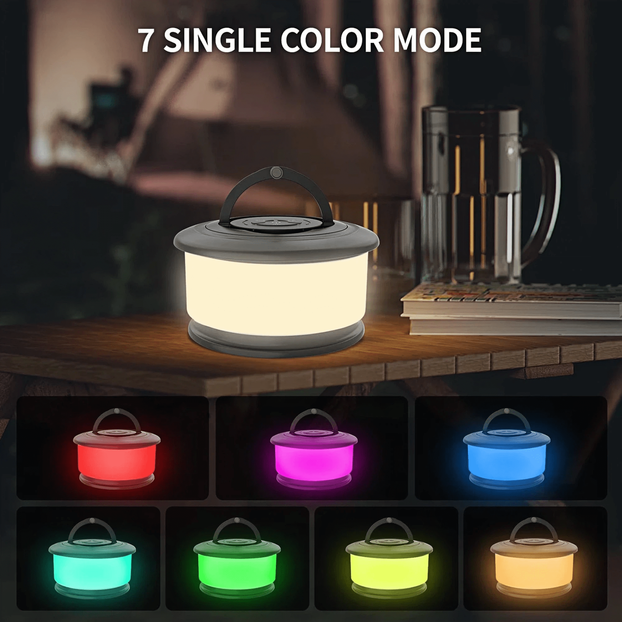 KOBAIBAN 3-in-1 Camping Lights, 32.8FT Rechargeable Camping String Lights with 19 Lighting Modes, IPX4 Waterproof LED Tent Lights for Camping Yard Patio, Black