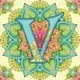 thumbnail image 1 of (UP343) Resina Con Forma Especial Serie Abstracta Mandala Con Letra V Diamante Parcial 30x30cm, 1 of 9