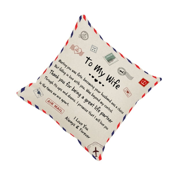 Kenally Funda de almohada con diseño de sobre, funda de almohada decorativa con forma cuadrada, funda de almohada para hija, hijo, sofá cama, cojín Ventana automotriz a esposa Kenally VI012490-03