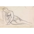 thumbnail image 2 of Benjamin Robert Haydon 18x13 Black Ornate Wood Framed Double Matted Museum Art Print Titled - Study of a Woman in a Partial Recline, 2 of 5