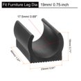 thumbnail image 3 of 30Pack Rectangle Shaped Non-Slip Chair Leg Tip 19mm Plastic Furniture Feet Black, 3 of 7