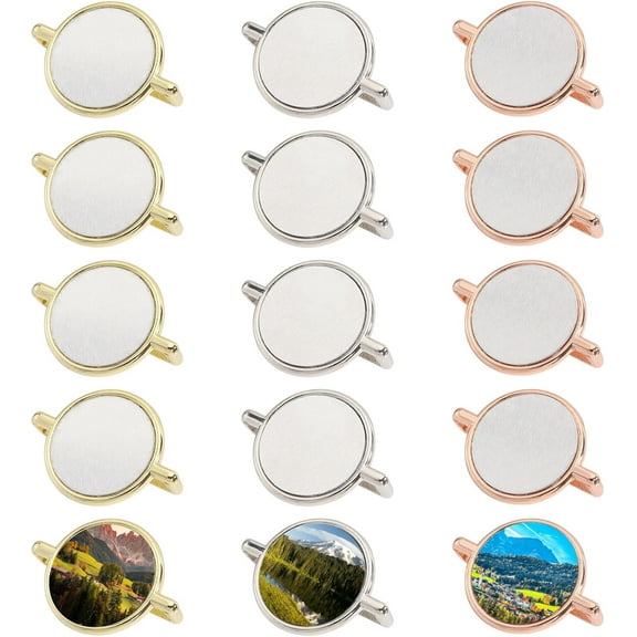 Round Blank Sublimation Watch Charms Alloy Personalized Sublimation Watch charm Blank Set with Aluminum Sheet Metal Mixed Color