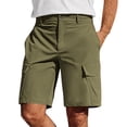 thumbnail image 4 of FRSASU Short Cargo de Randonnée pour Homme Léger à Séchage Rapide Décontracté de Golf Travail Pêche avec Poches à Glissière Vert, 4 of 7