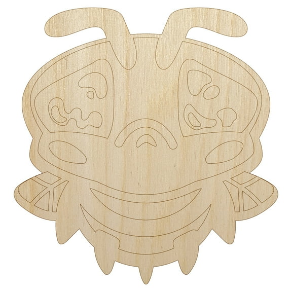 Cute Bee Sad Wood Shape Unfinished Piece Cutout Craft DIY Projects - 4.70 Inch Size - 1/4 Inch Thick