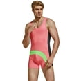 thumbnail image 4 of Odeerbi Athletic Swimsuits for Men Outdoor Sports Leisure Erogenous Elastic One Piece Color Matching Quick Drying Swimsuit Pink, 4 of 7