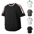 thumbnail image 4 of XDZJLR Mens T Shirt 2025 Summer Striped Patchwork Short Sleeved Tees, 4 of 4