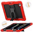 thumbnail image 2 of Case for iPad Pro 13 2024, Military Grade Protective Silicone PC Cover with Screen Protector & Adjustable Kickstand & Shoulder Strap & Pencil Holder & 3-layer Protection, Red+Black, 2 of 8