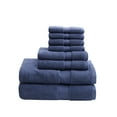 thumbnail image 3 of Madison Park 8-Piece Luxury Cotton Towel Set, 800GSM Bath Towels, Ultra Soft & Absorbent, Slate Blue, 3 of 10