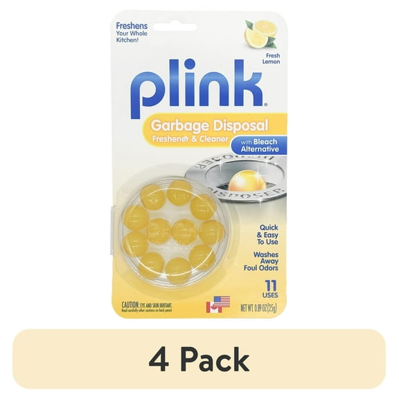 (4 pack) Plink Fresh Lemon Garbage Disposer Cleaner and Deodorizer, 10 Count