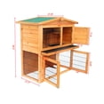 thumbnail image 5 of Pefilos 40 Inch Wooden Rabbit Hutch Triangle Roof Waterproof Bunny House A-Frame Pet Cage Wood Small House Poultry Cage, Orange, 5 of 17