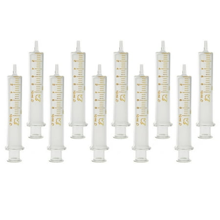 

10X 10Ml Glass Injector Glass Syringes Sampler Syringe Lab Supplies