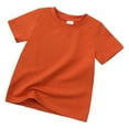 thumbnail image 4 of Curenmufel Toddler Baby Boy Girl Short Sleeve Crew Neck T Shirt Pullover Summer Basic Tee Solid Casual Clothes 12 18 Months 2T-7T(Orange,2-3 Years), 4 of 8
