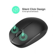 Silent Click Mouse Wireless Mini Portable Mouse 2.4G Optical Mouse for Laptop,PC,Mac (Black)