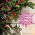 thumbnail image 3 of Copos de nieve brillantes de 10 cm, 24 piezas de decoración de copos de nieve para niños y adultos (rosa), 3 of 6