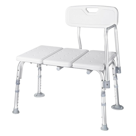 Bathroom Tub Transfer Benches Shower Chair, Bathtub Stools with 5-Level Adjustable Height and Removable Armrest up to 300lb
