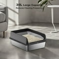 thumbnail image 3 of Garvee Large Top-Entry Cat Litter Box with Anti-Track Mat, Stainless Steel & PP Cover, Super Size 60x40x25cm,Black, 3 of 7