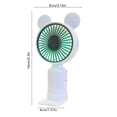 thumbnail image 3 of Votnto Cute Mickey Ear Handheld Mini Fan, USB Rechargeable 3-Speed Portable Fan with Base (Blue/Pink/White/Coffee), 3 of 6