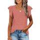 thumbnail image 2 of Tops de cuello cuadrado para mujer, camiseta de manga corta con volantes, blusas tipo túnica de verano holgadas OAVQHLG3B Store  lin121212, 2 of 4