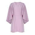 thumbnail image 3 of YUTK Robe Maxi pour Femmes, Robe Raglan en Satin Rose TG, 3 of 5
