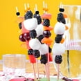 thumbnail image 4 of GHSDFBB Cocktail Picks 200 Counts Fancy Toothpicks for Appetizers Handmade Sticks Multicolor Wooden Bamboo Toothpicks Long Decorative Skewers 5.5 Inch for Wedding Halloween XMAS Food(Black, Oran, 4 of 7