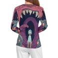 thumbnail image 4 of Rick And Morty Women’s Pajama Top 3D Digital Print Sleepwear Trendy Crewneck Pullovers Long Sleeve Shirts S, 4 of 8