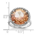 thumbnail image 3 of Sterling Silver Polished Champagne & Clear CZ Circle Ring, 3 of 5