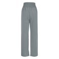 thumbnail image 7 of Dazajoo Womens Cotton Linen Palazzo Pants Summer Flowy Wide Leg Trousers Lounge Elastic High Waisted Travel Slacks,Gray,S, 7 of 7
