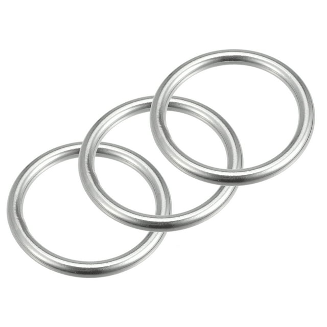 Unique Bargains Bague Ronde en Acier Inoxydable 316 45 mm ID 6 mm d'Épaisseur, Lot de 3
