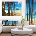 thumbnail image 1 of Praslin Island Tropical Beach Panorama - Modern Seascape Canvas Artwork, 1 of 3