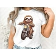 thumbnail image 2 of Funny Biker Sloth Motorcycle Bike Racer Gift Men Women Kids T-Shirt Bike Biking Sloth Animal Birthday Holiday Presents Men Women Tshirt, 2 of 10