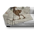 thumbnail image 3 of Northwoods Soft Flannel Fleece Throw Blanket, Happy Smiling Elk Mascot Character Walking in the Forest Cartoon Illustration, Cozy Plush for Indoor and Outdoor Use, 70" x 90", Multicolor, by Ambesonne, 3 of 6