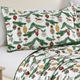 thumbnail image 3 of 3-Piece Holiday Cheer Christmas Bedspread Set– Reversible Quilt with Ornaments & Evergreen Print JB601, 3 of 8