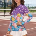 thumbnail image 4 of Uorisanigo Colorful Easter Eggs Womens Golf Shirt Versatile Long Sleeve Golf Polo Shirts with Zipper Athletic Tops for Tennis Hiking & Outdoor Sports Size XL, 4 of 7
