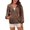 Brown, variant on Vedolay Women's Pullover Sweatshirt Fashion Printed Stand Up Collar Women Long Sleeve Hoodie Sweater Zip up Jacket Blue,2XL