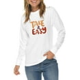thumbnail image 3 of Oversized Take It Easy Graphic Long Sleeve Crewneck Tee - White XL, 3 of 4