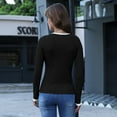 thumbnail image 2 of FEDTOSING Women’s Long Sleeve Henley T Shirts Button Down Tops Ribbed Knit Shirts Casual Basic Tops, 2 of 7