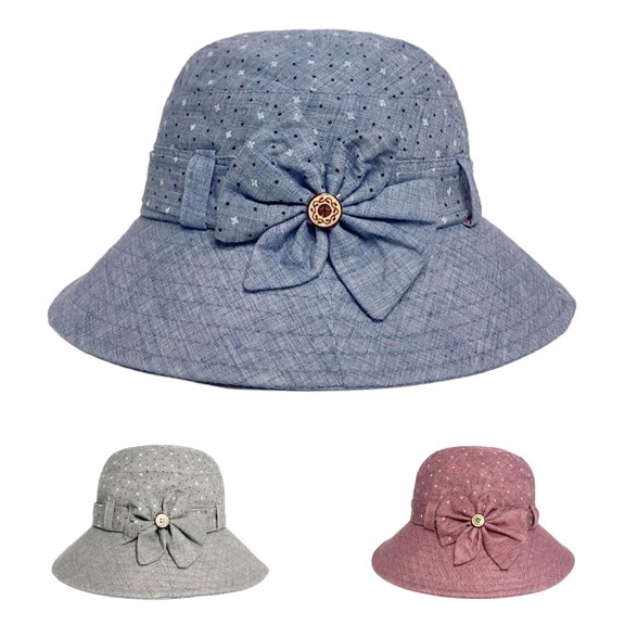 Women's Bowknot Sun Hat Wide Brim Cap Sun Lightweight Summer Fisherman Hat Breathable Brimmed Sunshade Visor Cap