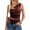 Brown, variant on Women's Floral Mesh Tops Summer Asymmetrical One Shoulder Sleeveless Ruched Shirts Spring Going Out Clothes