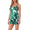 thumbnail image 4 of Conjunto de Lounge de Satén para Mujeres INSPIRE CHIC, Camiseta Sin Mangas, Ropa de Noche, Pijamas, Talla XS, Verde, 4 of 6