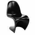 thumbnail image 2 of Chaise de salle à manger noire, forme ergonomique et assise incurvée., 2 of 4