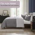 thumbnail image 2 of Virtu Comforter Sets, All Season Lightweight Reversible Queen Comforter Set, 3-Pc Bedding Sets, Grey/Light Grey, 2 of 8