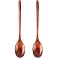 thumbnail image 1 of 2 Pcs Single Color Long Handle Soup Spoon Lovely Log Spoon Simple Temperament Portable Rrice Spoon Wooden Cutlery Kitchen Tools, 1 of 8