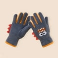 thumbnail image 3 of Wyobmus Kids Winter Gloves Fleece Lined Thick Warm Full Fingers Gloves Shark Shape Insulated Clod Weather Windproof Gloves B-Orange*, 3 of 3