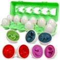 thumbnail image 1 of Skrtuan Huevos De Dinosaurio A Juego 12 Piezas Dinosaurio De Aprendizaje Juguetes De Pascua Regalo para Niños Pequeños 1 2 3 Años Juego Educativo Preescolar Montessori Reconocimiento De Formas De Colo, 1 of 5